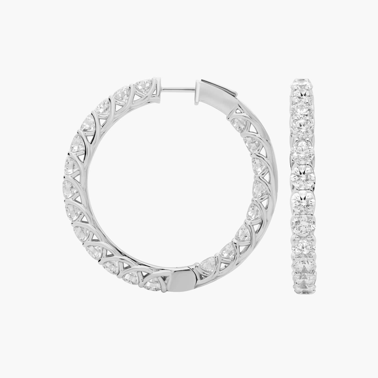 Tessere Eternity Diamond Hoop Earrings in 14k White Gold (10 ct. tw.)