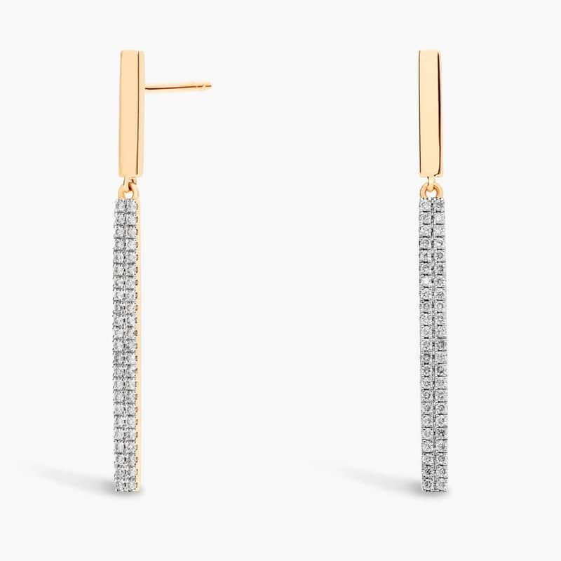 Diamond Bar Drop Earrings in 14k Yellow Gold (1/4 ct. tw.)