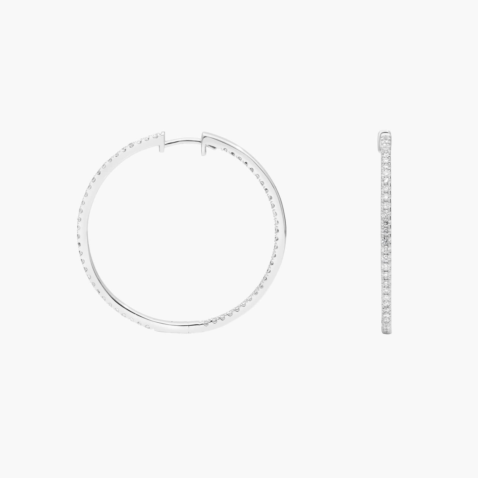Classic Diamond Hoop Earrings in 14k White Gold (1 ct. tw.)