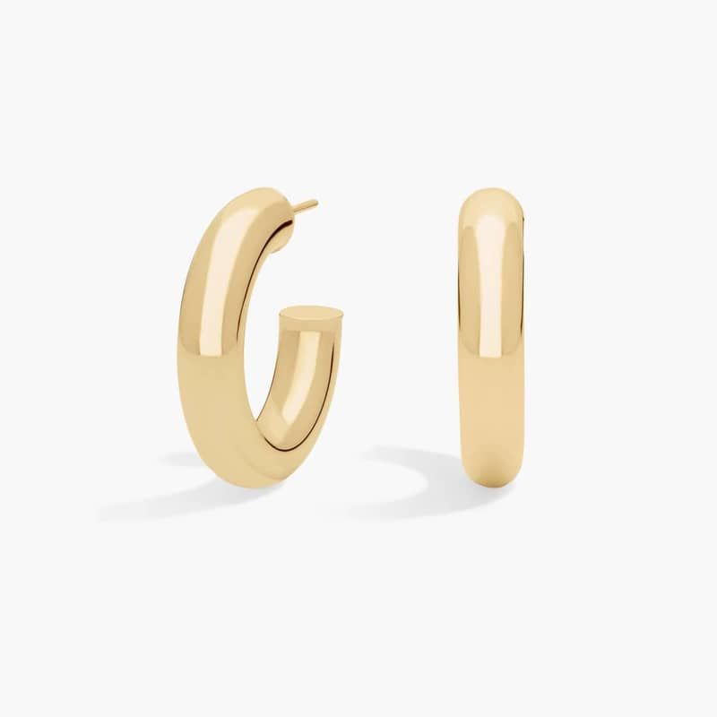 Medium Tube Hoops in 14k Yellow Gold (27 mm)