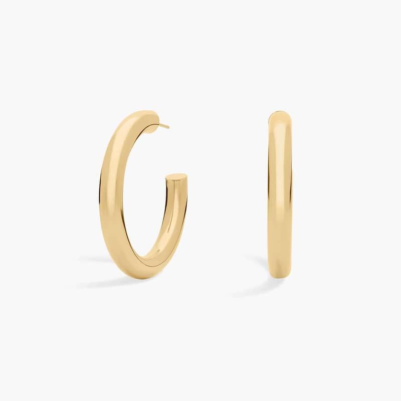 Large Tube Hoops in 14k Italian Yellow Gold (42.2 mm)