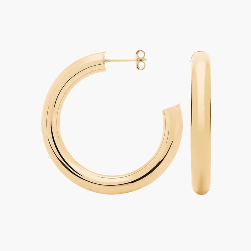 Large Tube Hoops in 14k Italian Yellow Gold (42.2 mm)