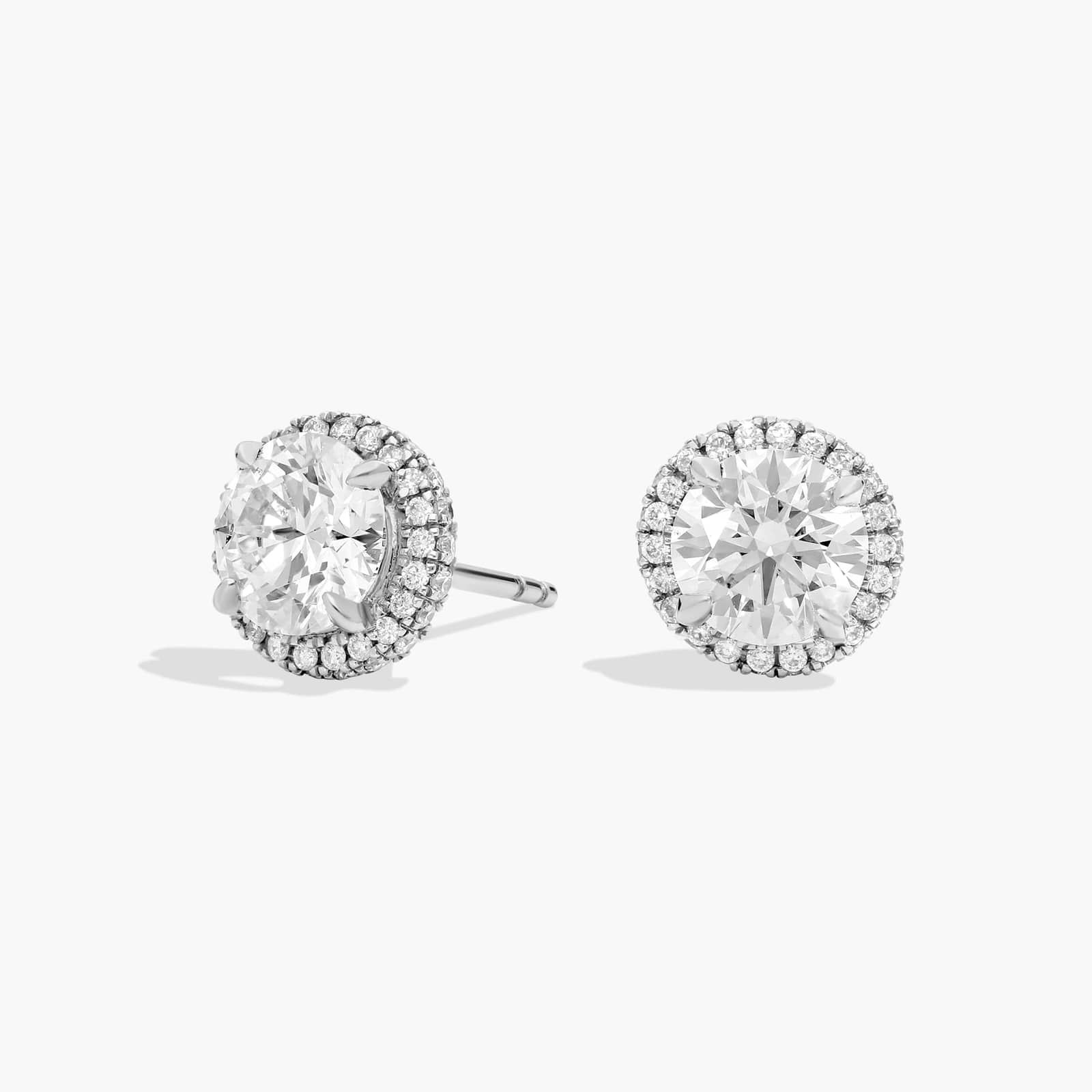Blue Nile Signature Rollover Halo Diamond Stud Earrings in Platinum (2 ct. tw.)