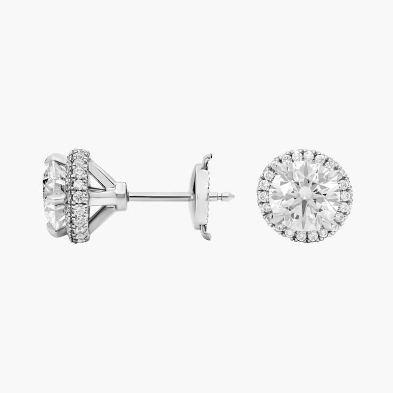 Blue Nile Signature Rollover Halo Diamond Stud Earrings in Platinum (2 ct. tw.)