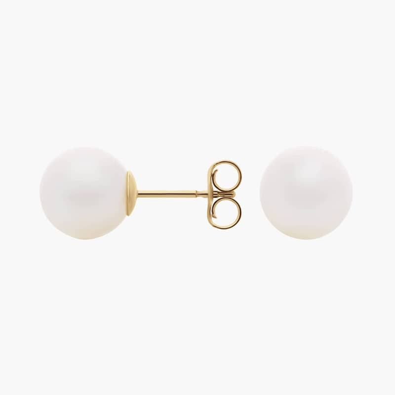 Freshwater Cultured Pearl Stud Earrings in 14k Yellow Gold (8mm)