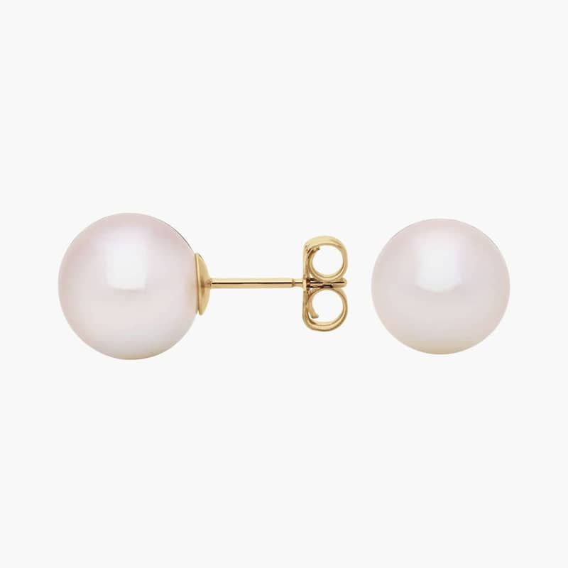 Freshwater Cultured Pearl Stud Earrings in 14k Yellow Gold (9mm)