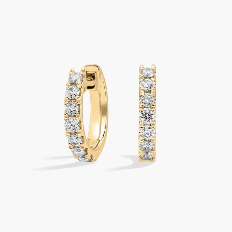 Diamond Huggie Hoop Earrings in 14k Yellow (1/2 ct. tw.)