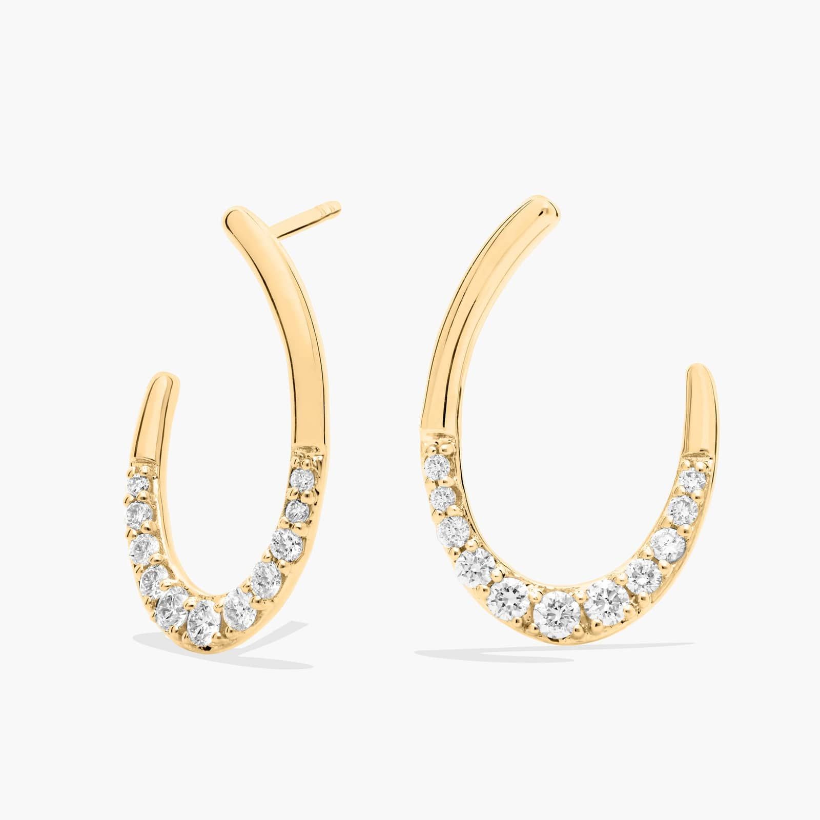 14k solid top gold hooked on hoop earrings