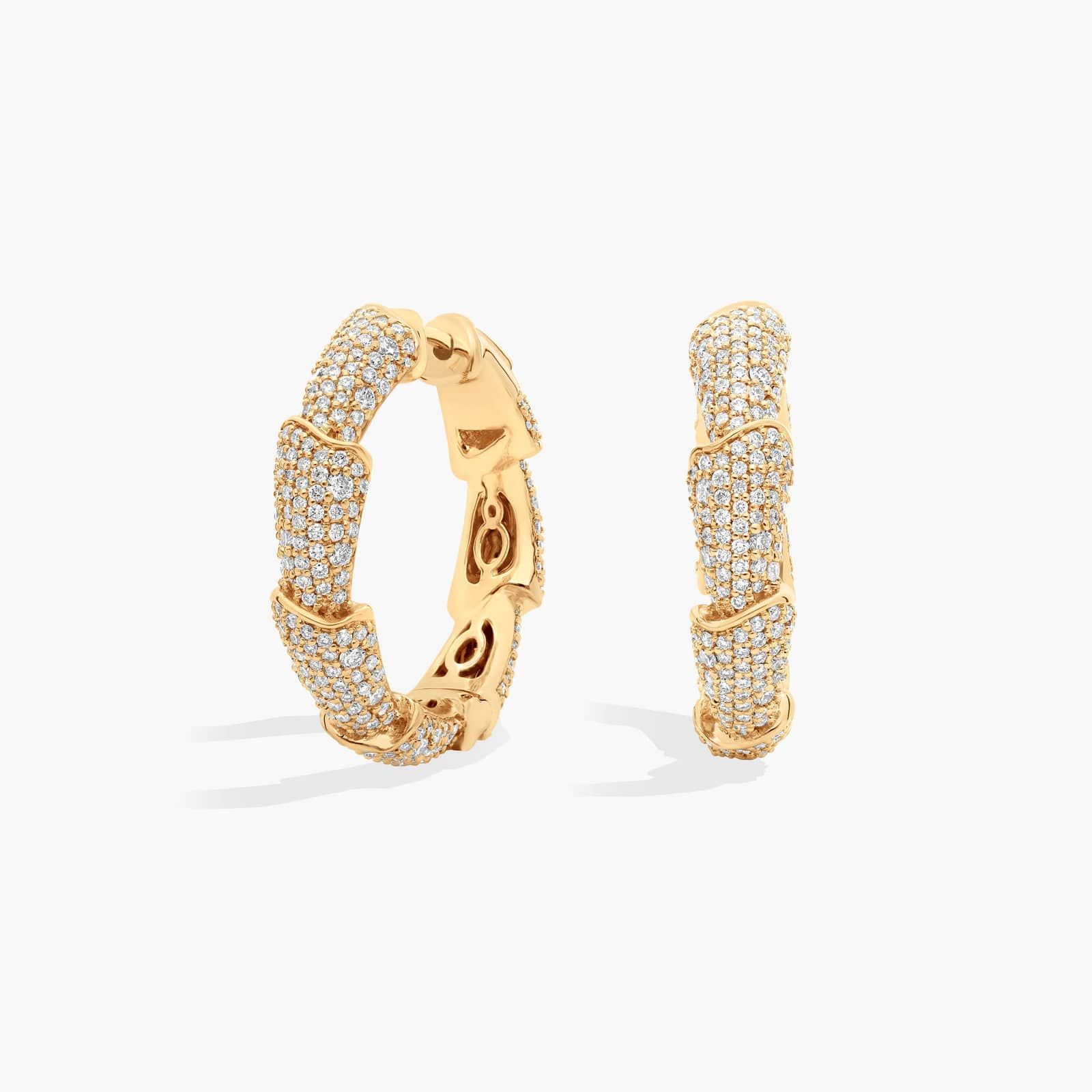 Pave Snake Layered Hoops in 14k White Gold (3 1/2 Ct. Tw.)