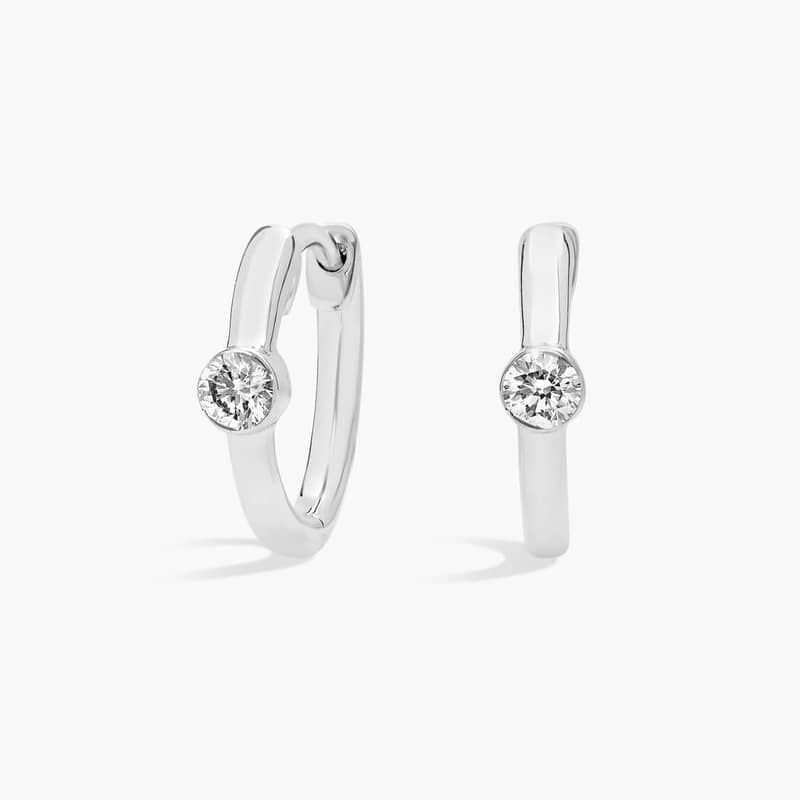 Diamond Huggie Earrings in 14K White Gold (1/5 Ct. Tw.)