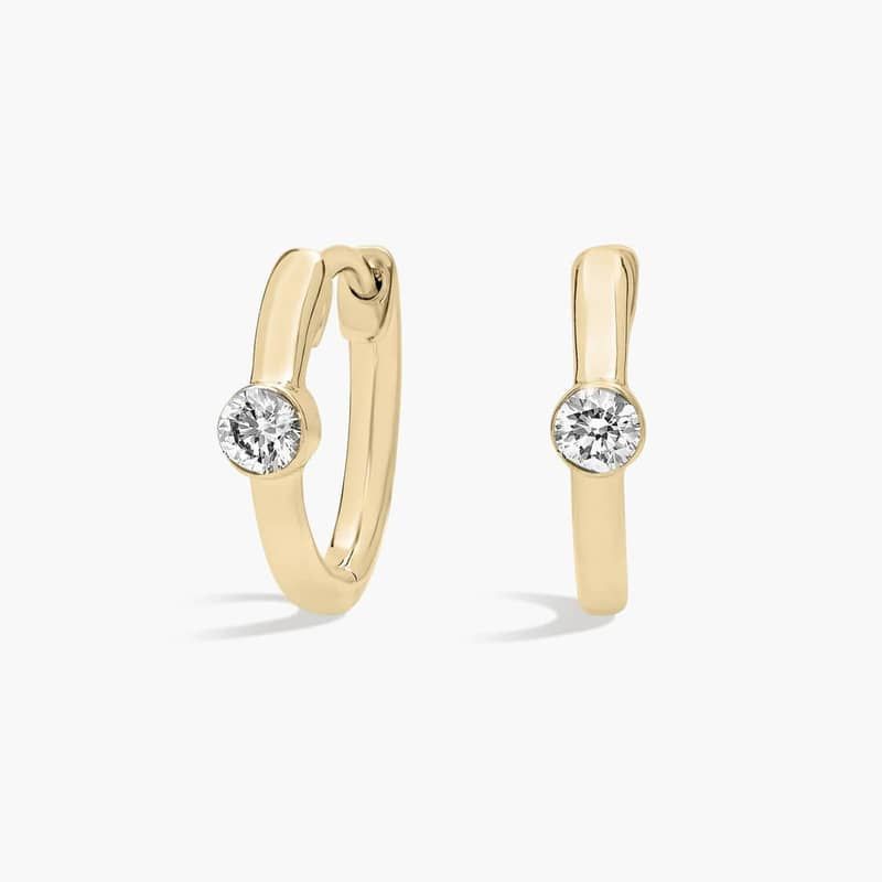 Diamond Huggie Earrings in 14K Yellow Gold (1/5 Ct. Tw.)