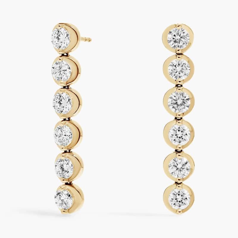 Illusion Drop Earrings With Lab-Grown Diamonds In 14K Yellow Gold