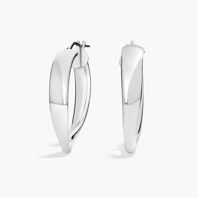 Graduating Sterling Silver Hoop Earrings