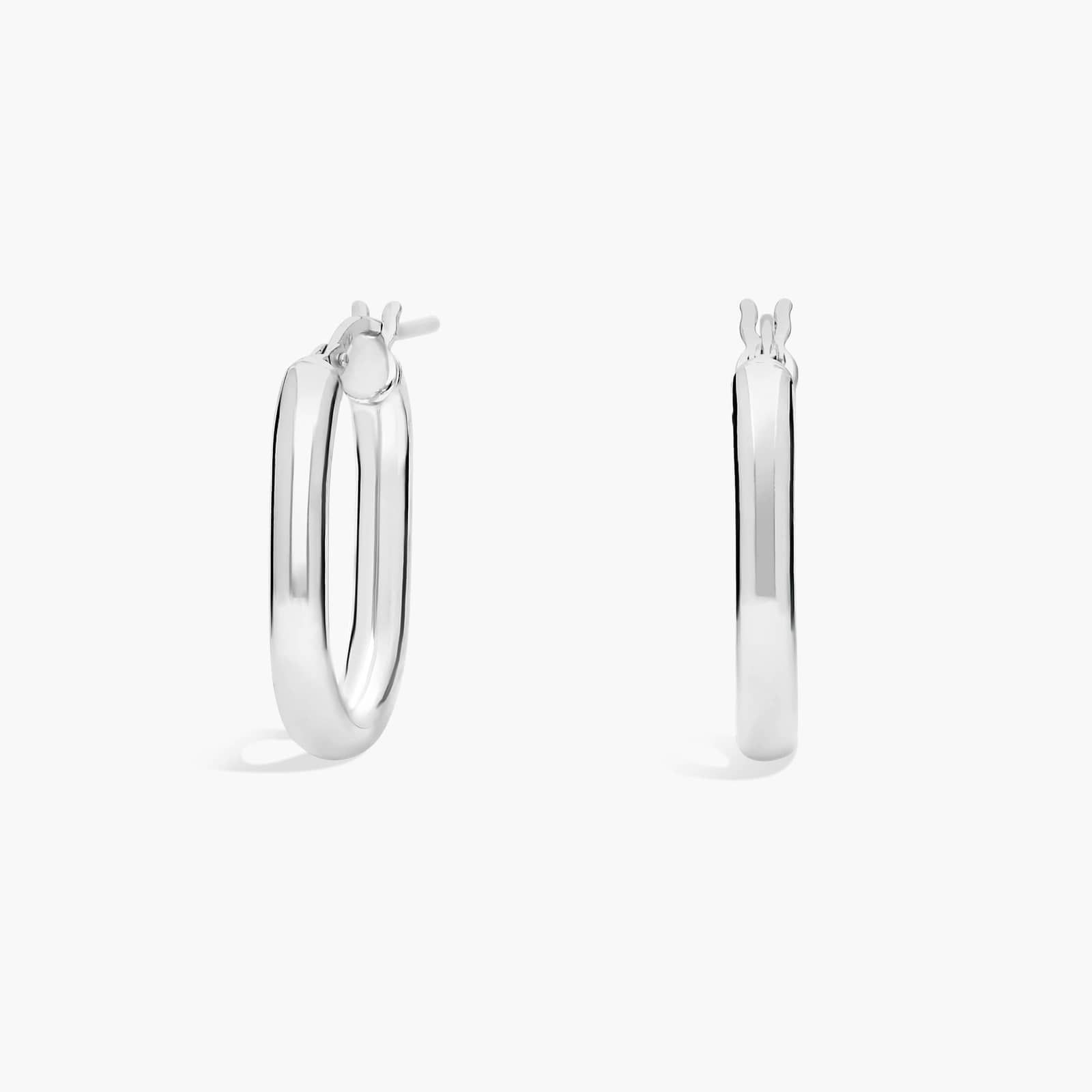 Oval Sterling Silver Hoop Earrings