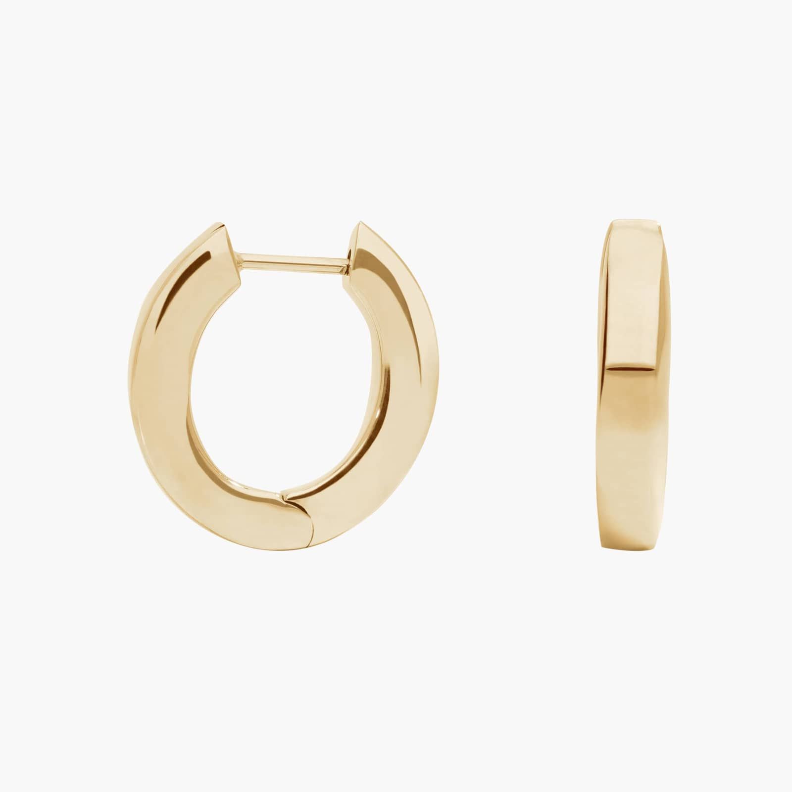 Squared Oval-Shaped Hoop Earrings in 14K Yellow Gold