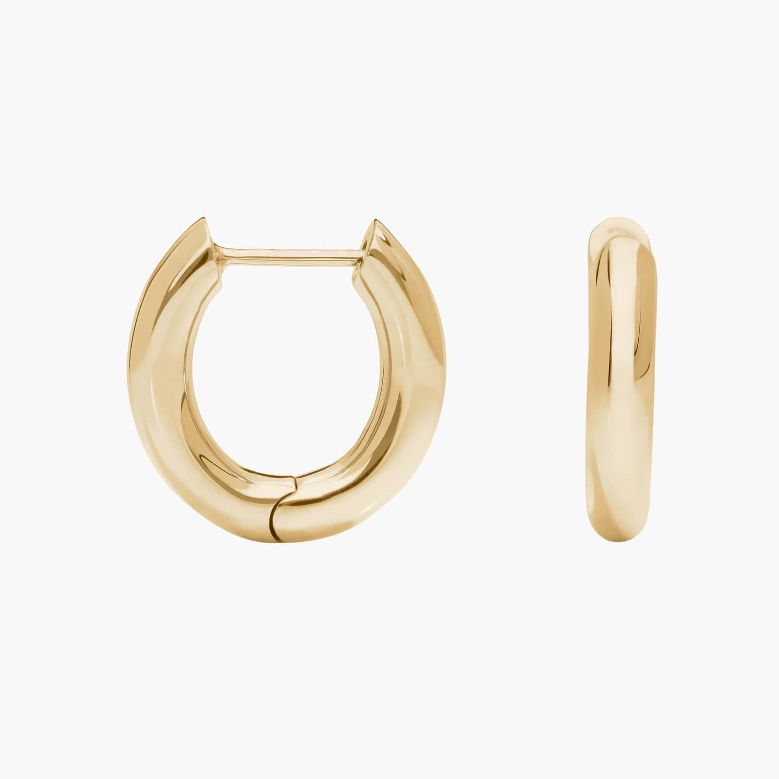 Rounded Hoop Earrings in 14K Yellow Gold