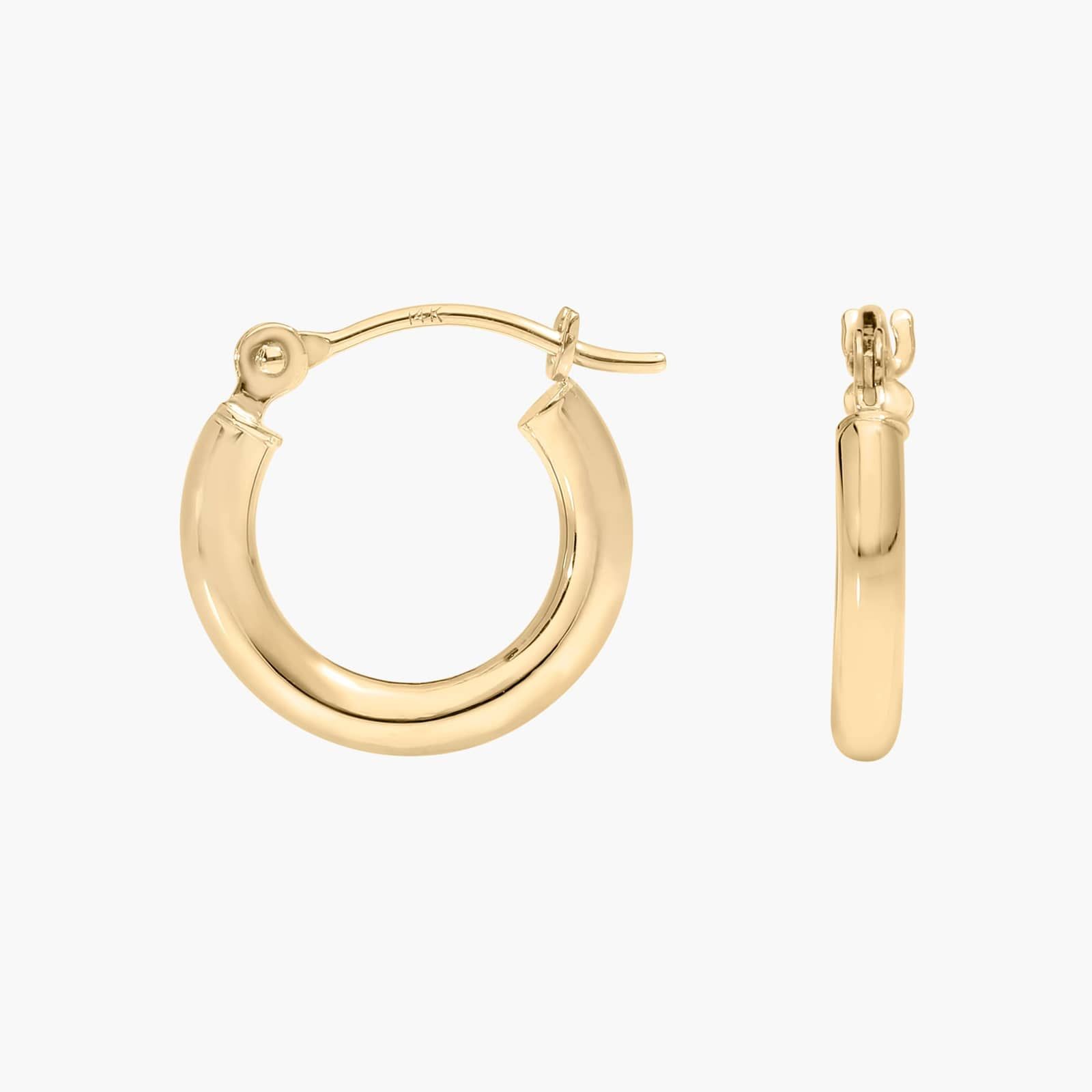 Hoop Earrings (2x12mm) in 14K Yellow Gold