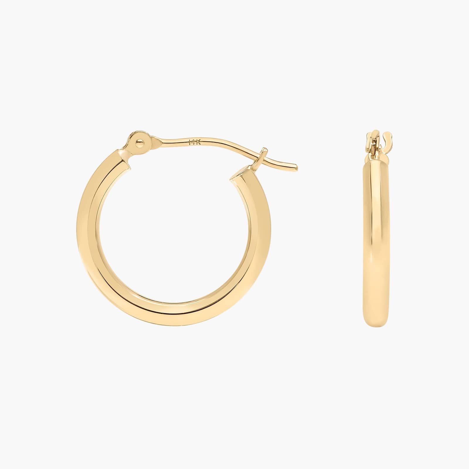 Hoop Earrings (2x16mm) in 14K Yellow Gold