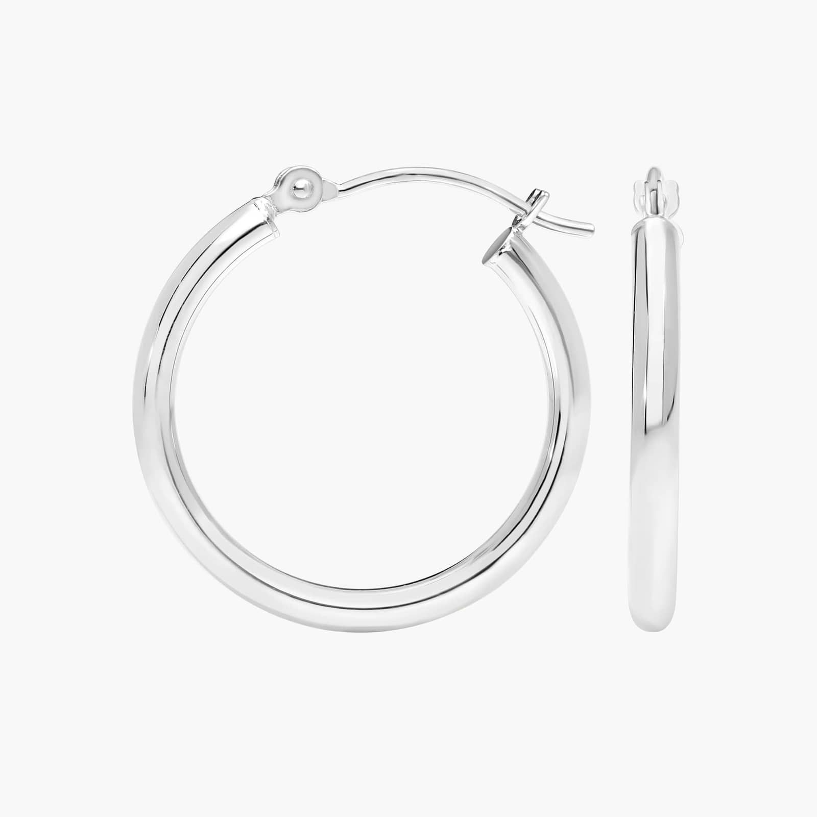 Hoop Earrings (2x20mm) in 14K White Gold