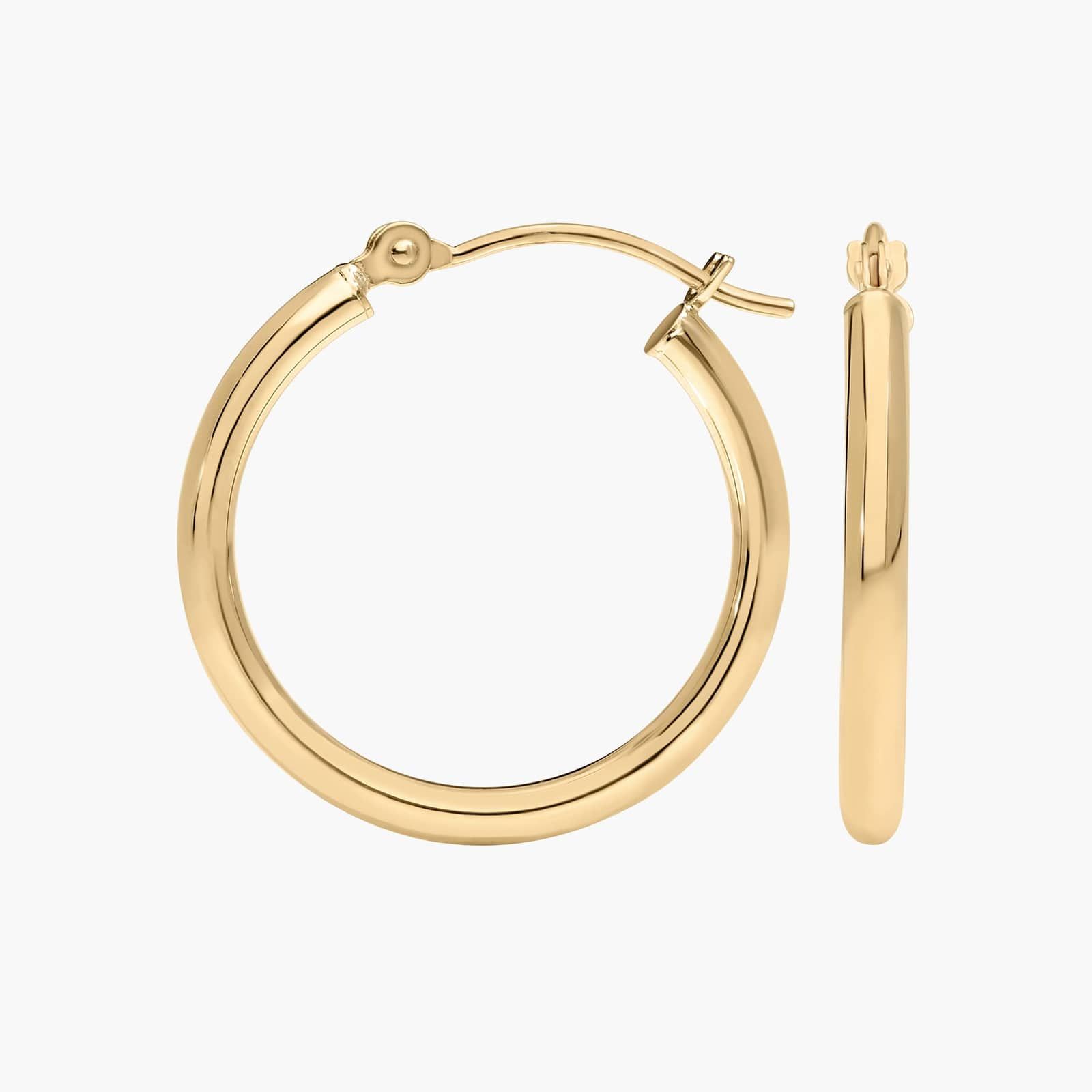 Hoop Earrings (2x20mm) in 14K Yellow Gold