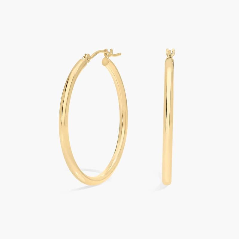 Hoop Earrings (2x30mm) in 14K Yellow Gold