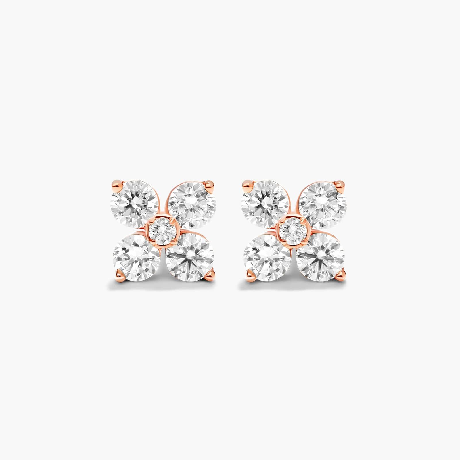 Blossom Lab-Grown Diamond  Stud Earrings In 14K Rose Gold