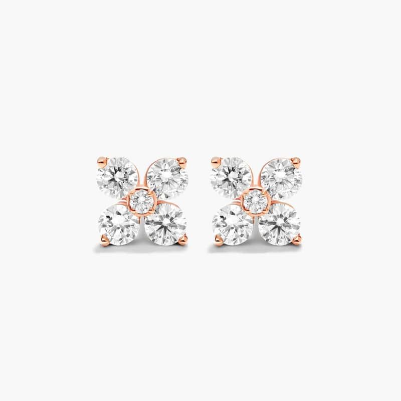 Blossom Lab-Grown Diamond  Stud Earrings In 14K Rose Gold