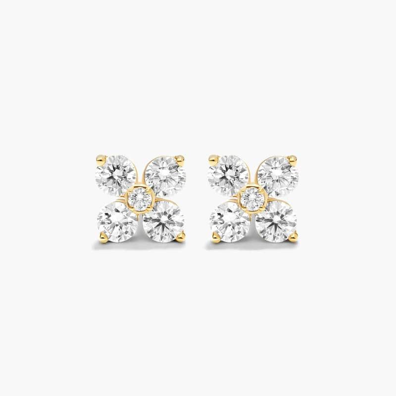 Blossom Lab-Grown Diamond  Stud Earrings In 14K Yellow Gold