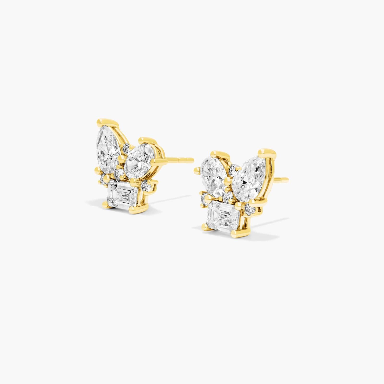 Fancy Bouquet Lab-Grown Diamond Earrings In 14K Yellow Gold