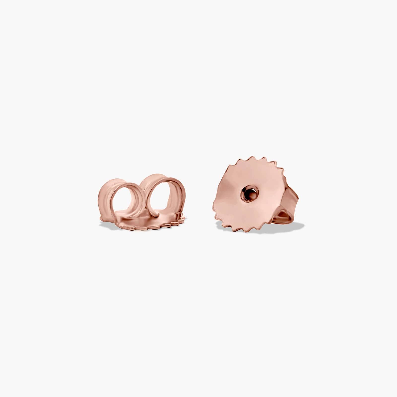 14K Rose Gold Dainty Diamonds Pavé Crescent Moon Stud Earrings