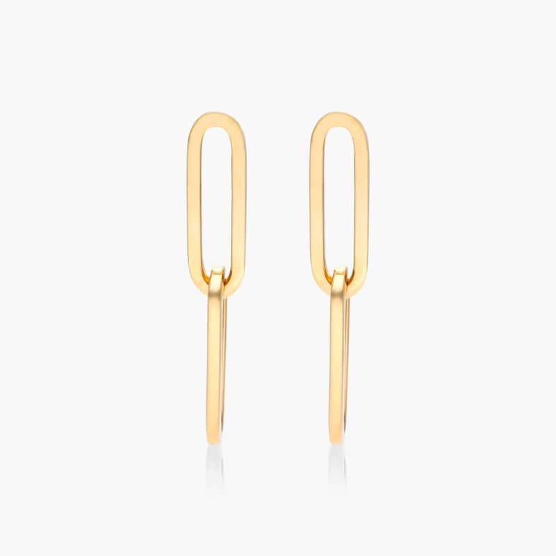 Paperclip Chain Drop Earrings In 14K Yellow Gold By James Allen