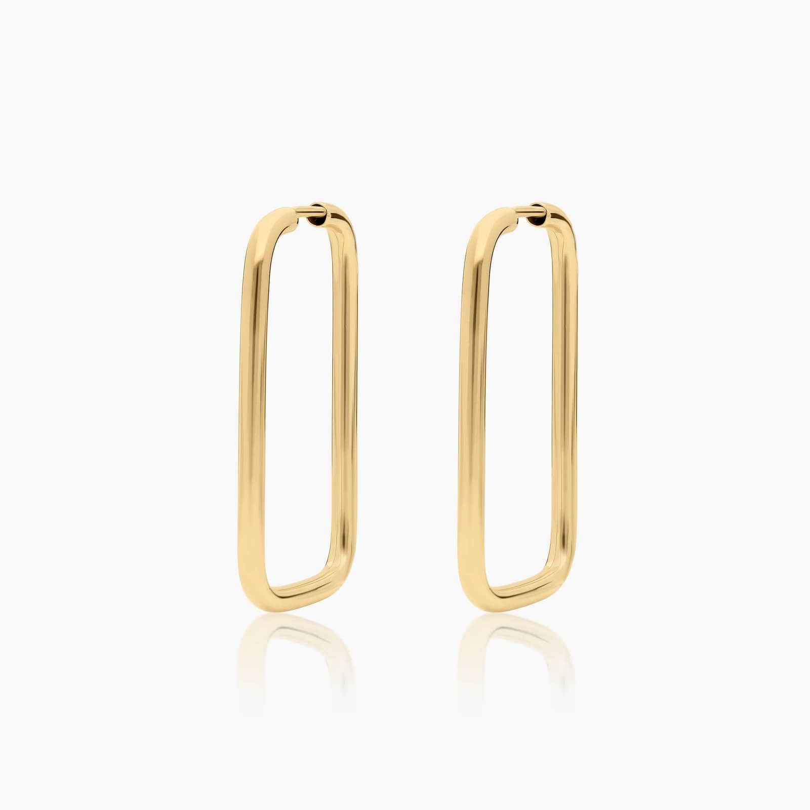 Golden Hour Paperclip Earrings In 14K Yellow Gold