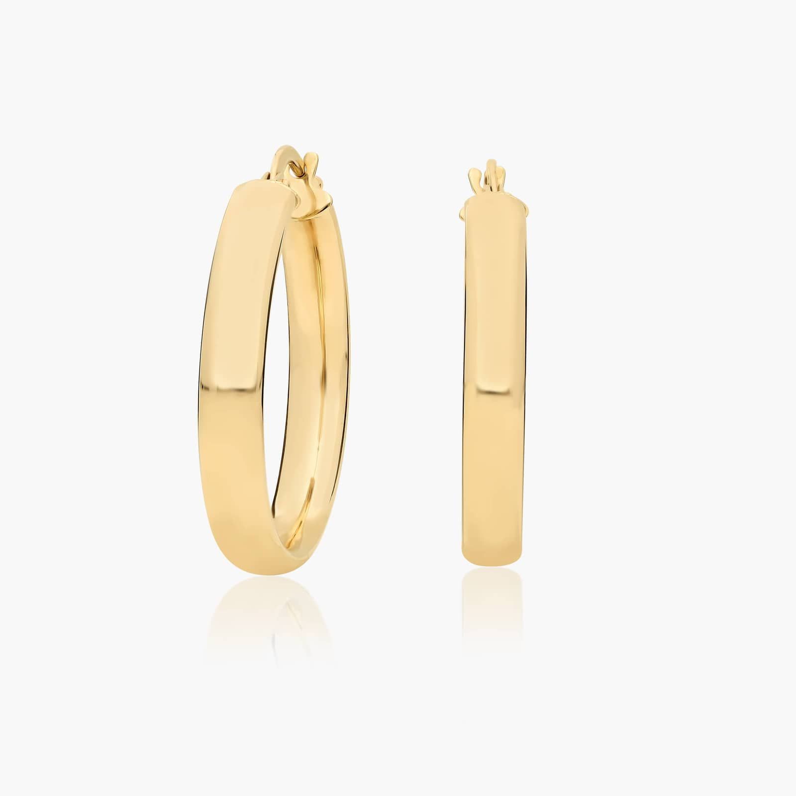 Golden Hour Wide Round Hoop Earrings In 14K Yellow Gold