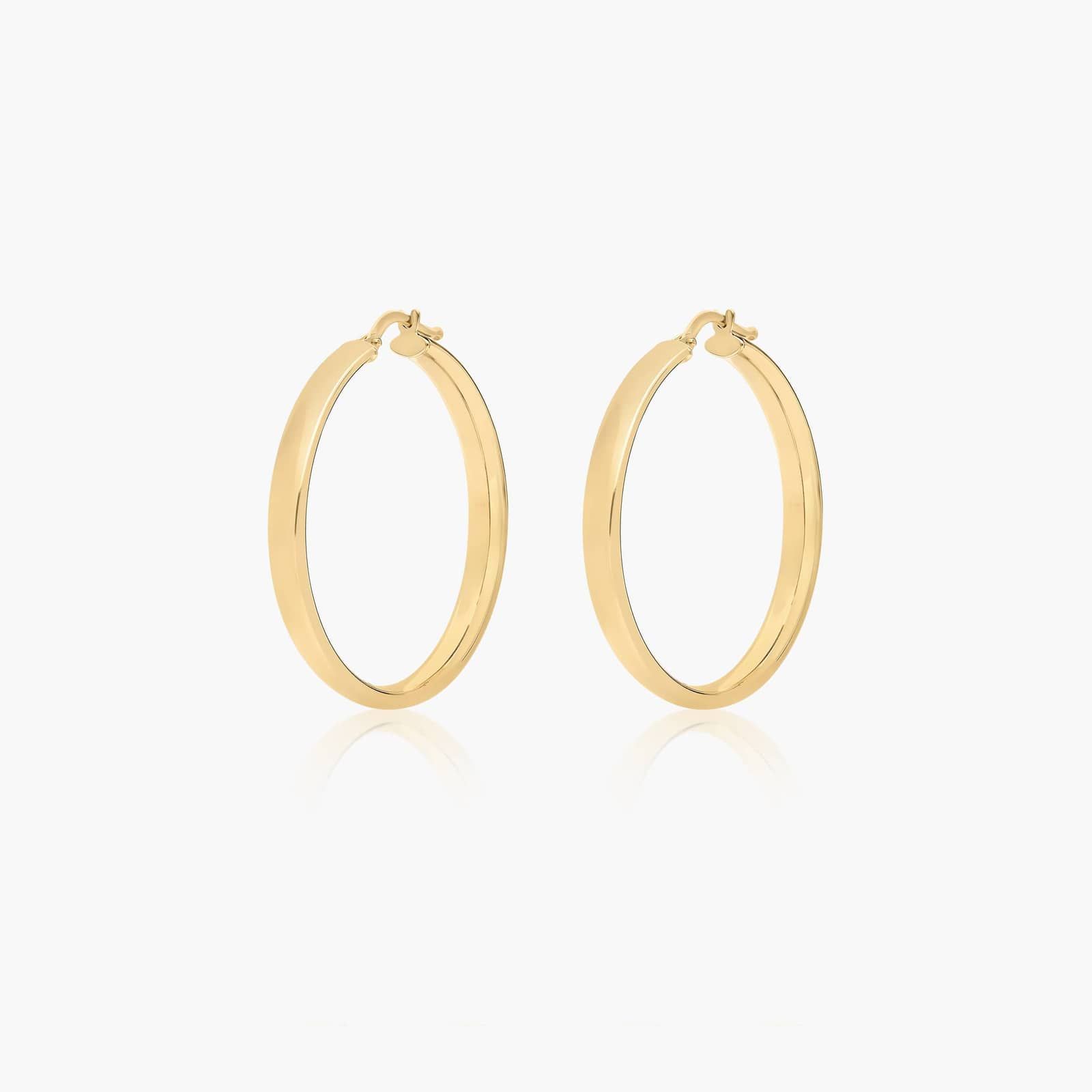 Golden Hour Round Hoop Earrings In 14K Yellow Gold