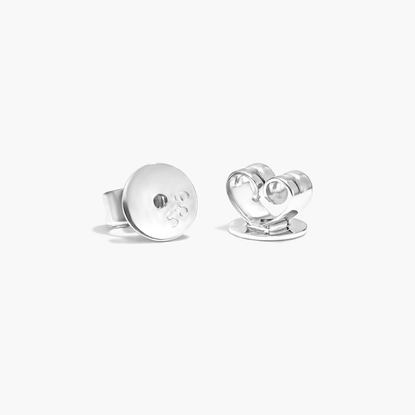 Jasmine Flower Diamond Stud Earrings In 14K White Gold