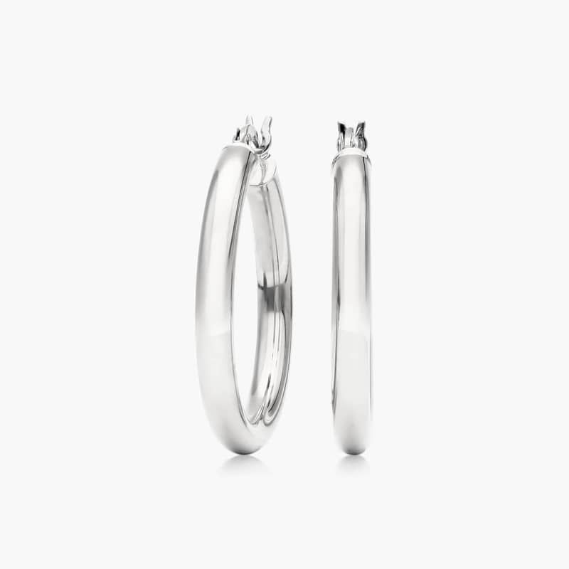 Bold Tube Hoop Earrings In 14K White Gold By James Allen