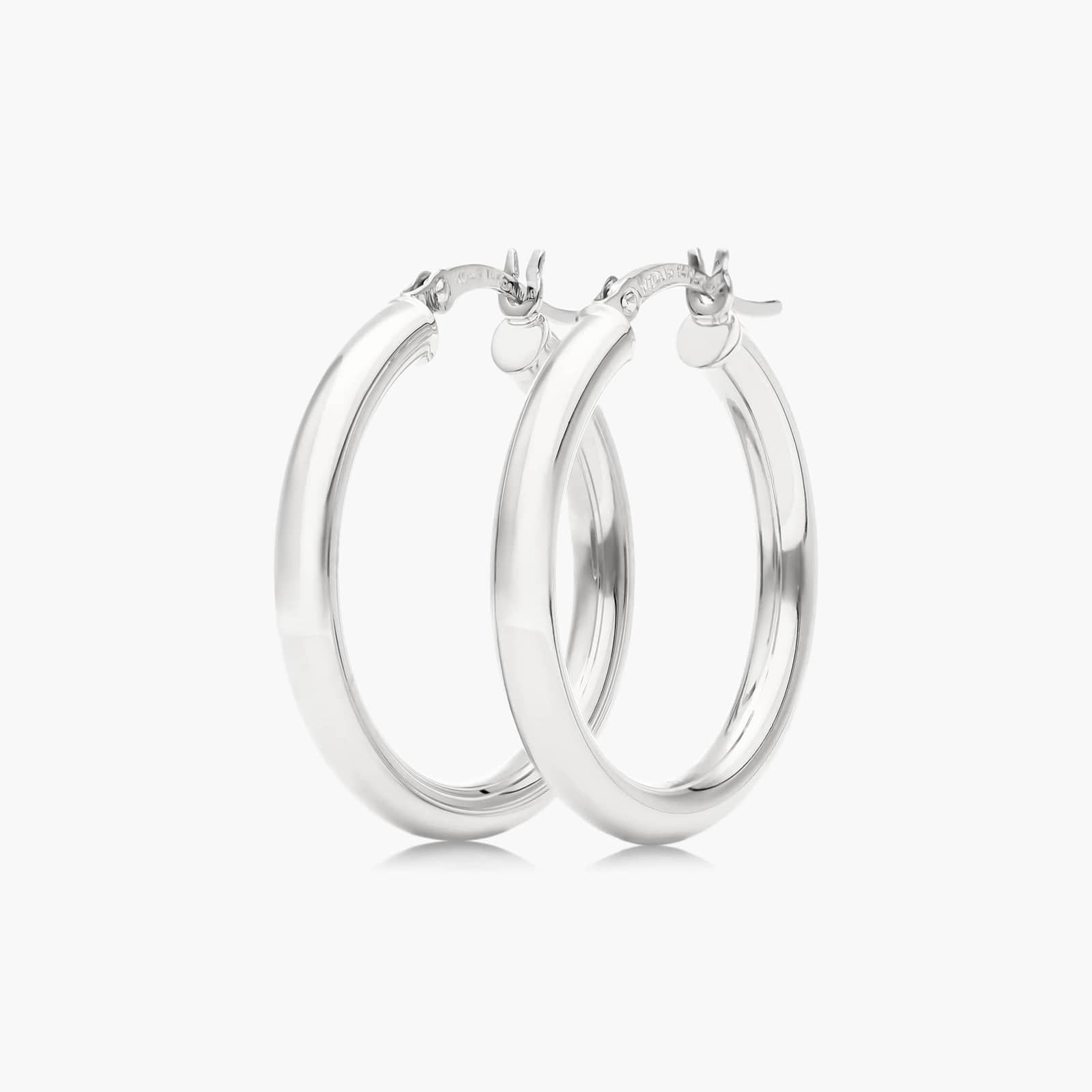 Bold Tube Hoop Earrings In 14K White Gold By James Allen