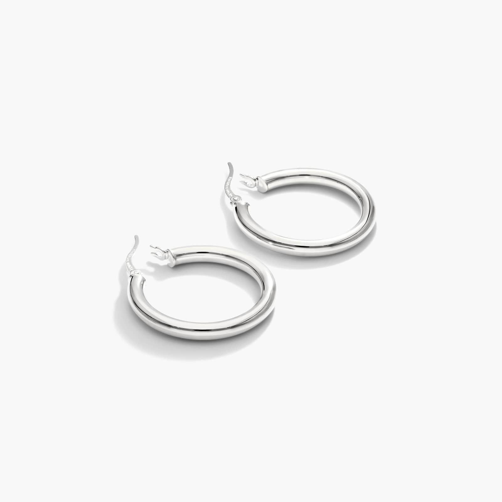 Bold Tube Hoop Earrings In 14K White Gold By James Allen