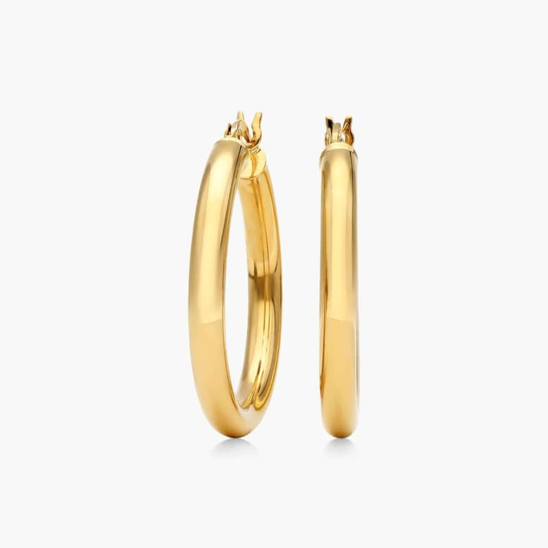 Bold Tube Hoop Earrings In 14K Yellow Gold By James Allen