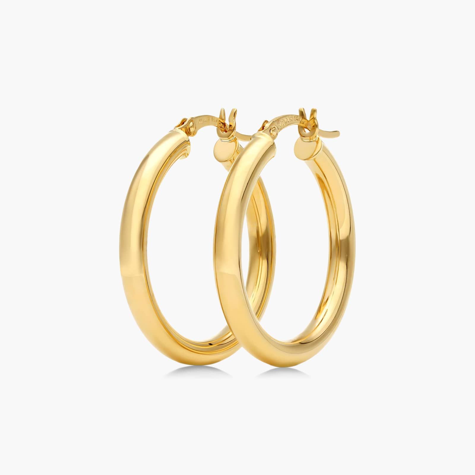 Bold Tube Hoop Earrings In 14K Yellow Gold By James Allen
