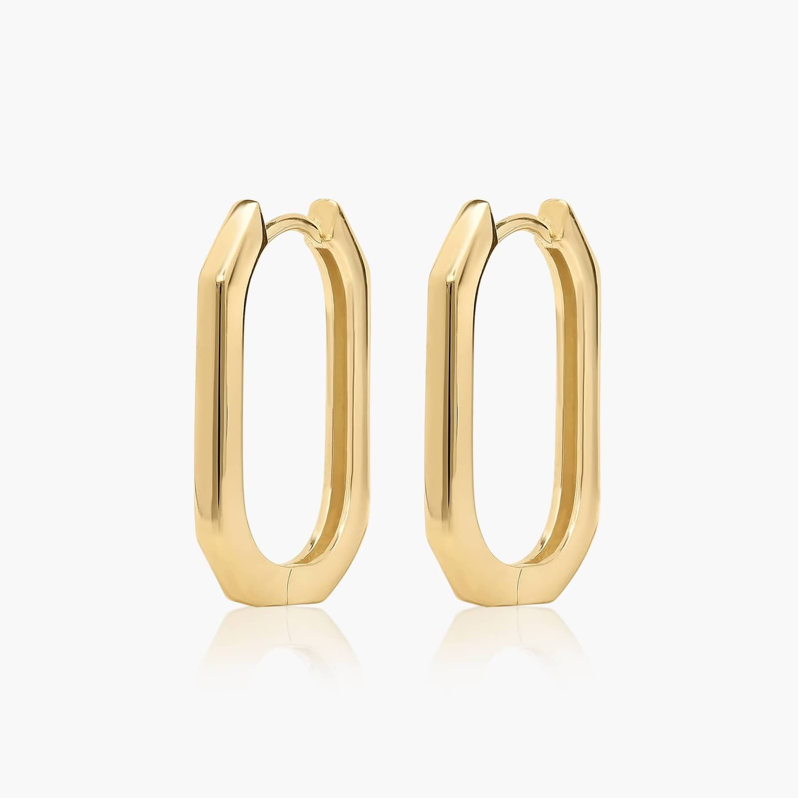 Golden Hour Rectangle Hoop Earrings In 14K Yellow Gold By James Allen