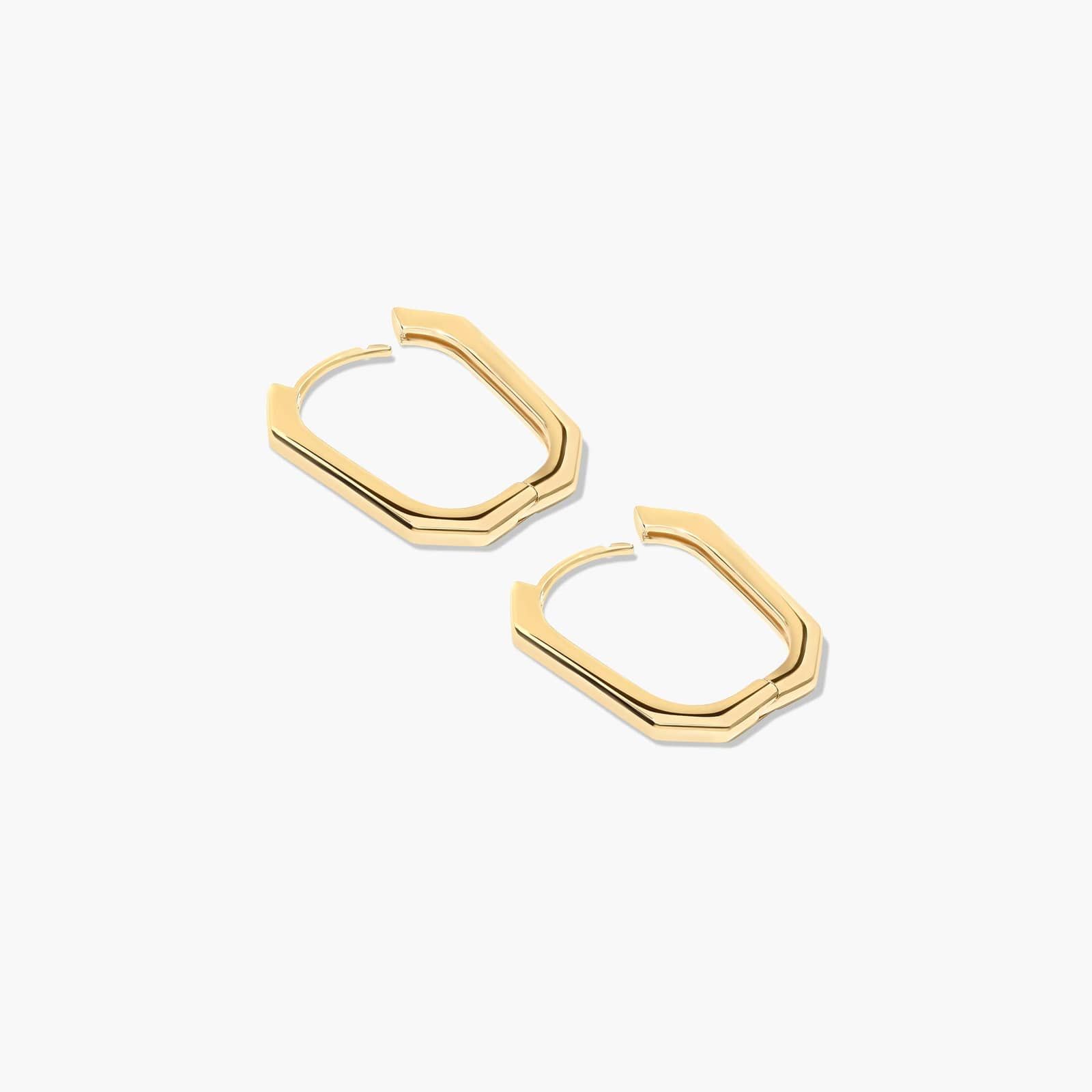 Golden Hour Rectangle Hoop Earrings In 14K Yellow Gold By James Allen