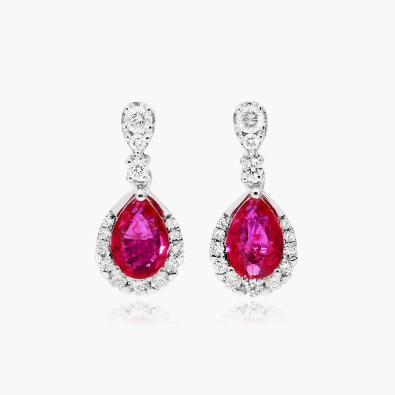 Regal Ruby Drop Earrings In 14K White Gold By James Allen