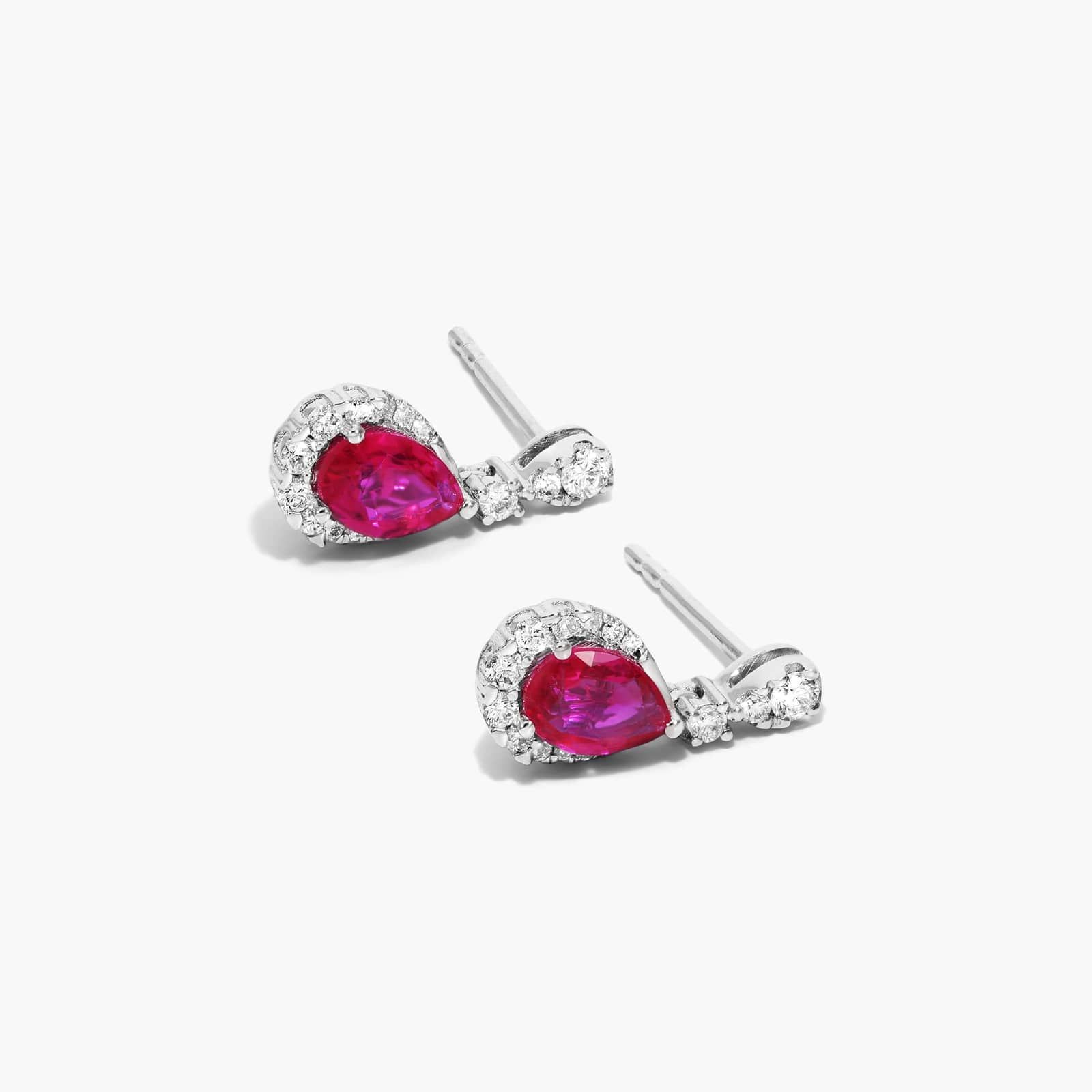 Regal Ruby Drop Earrings In 14K White Gold By James Allen