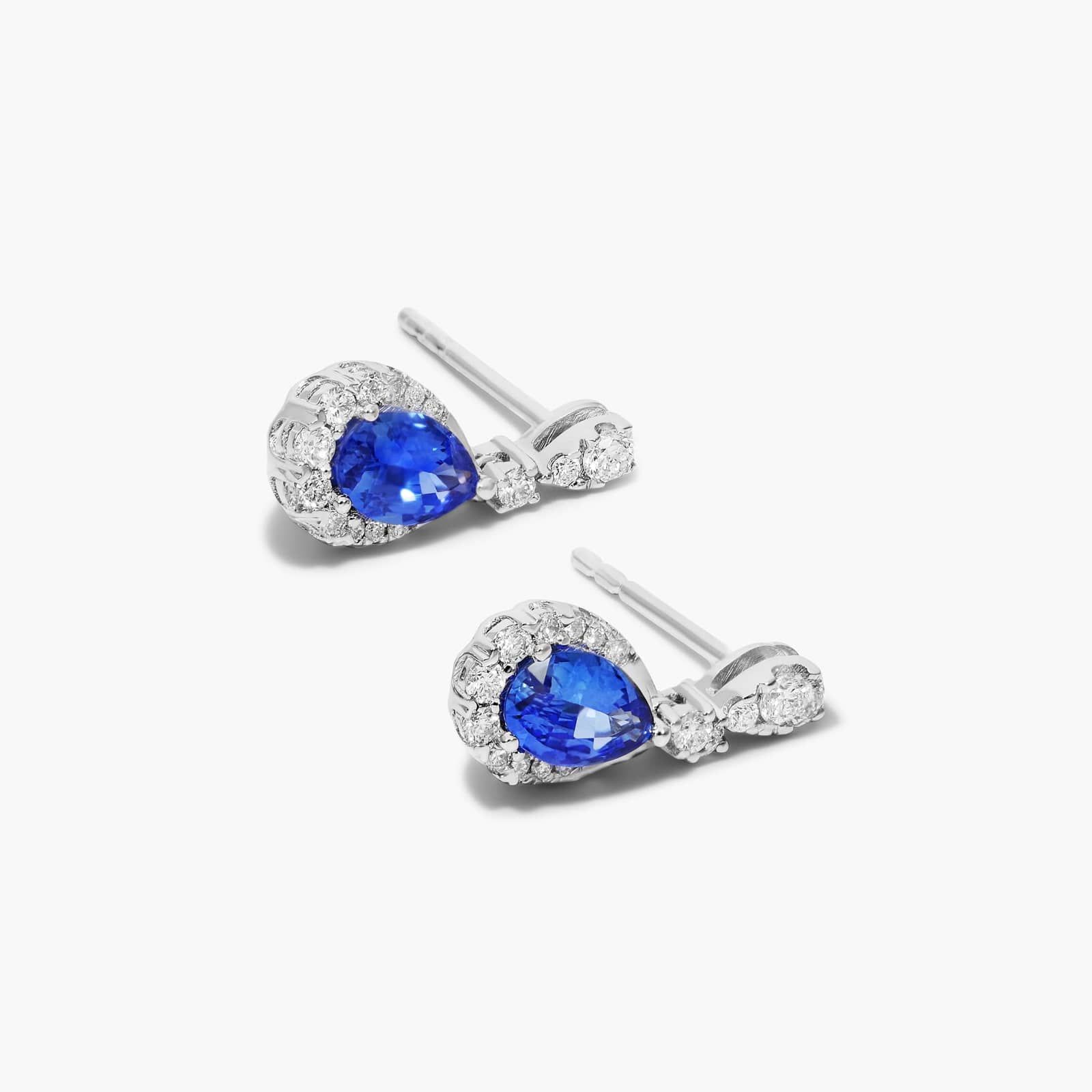 Regal Sapphire Drop Earrings In 14K White Gold By James Allen
