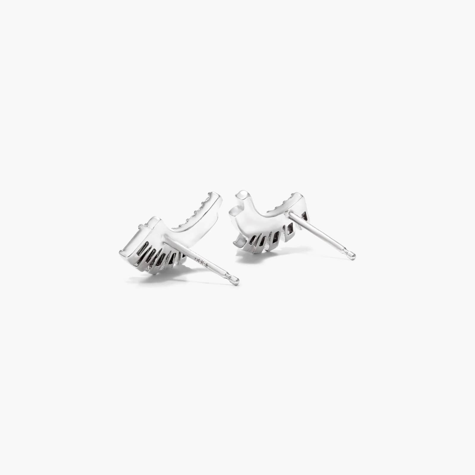 Curved Fan Diamond Climber Earrings In 14K White Gold By James Allen