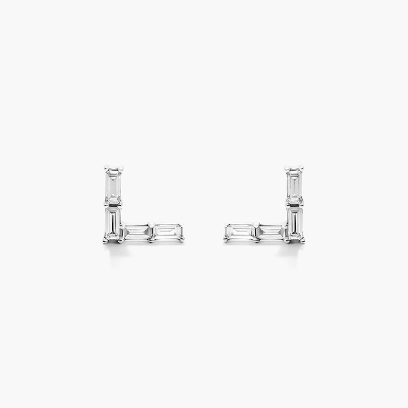 Chevron Diamond Earrings In 14K White Gold By James Allen
