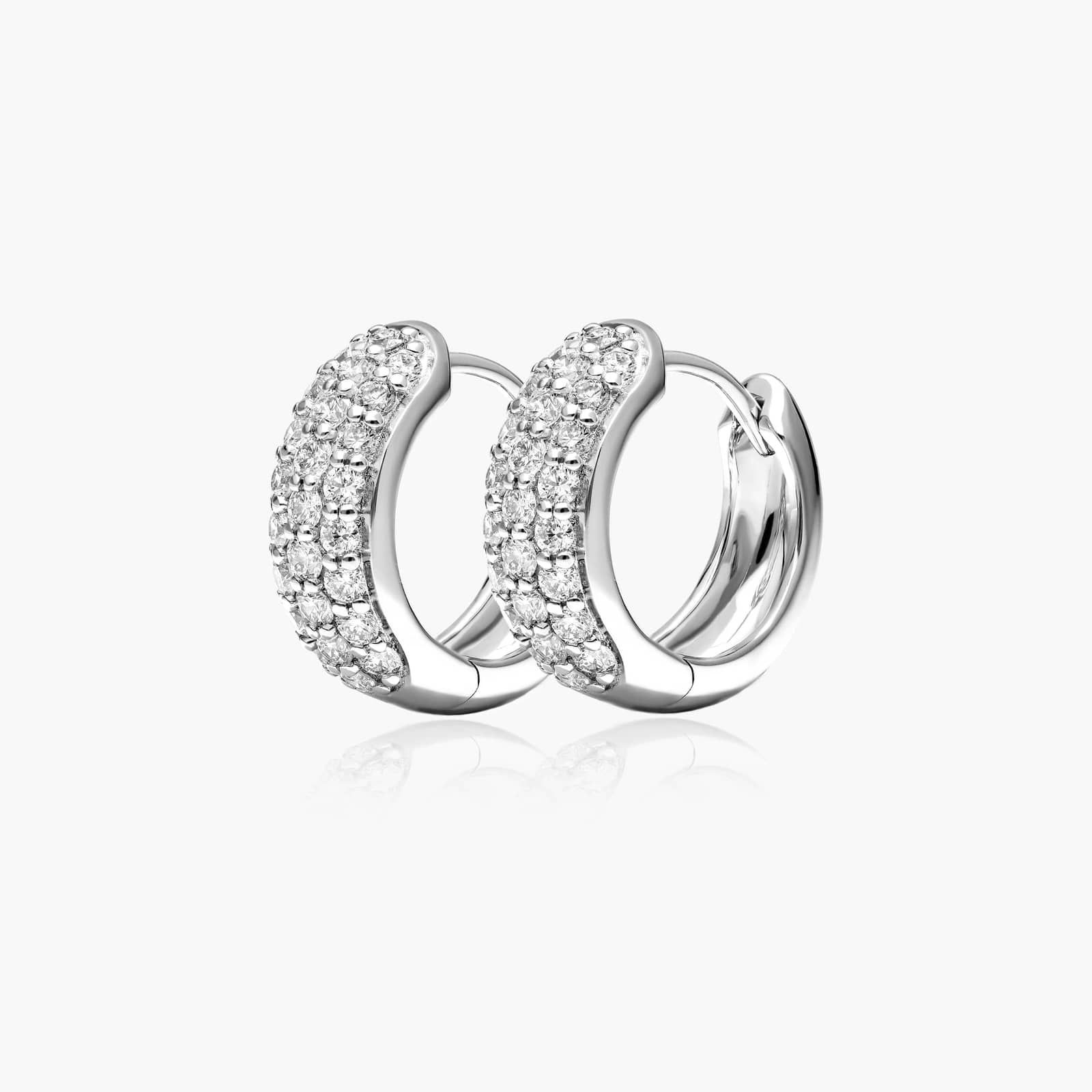 Pavé Hoop Earrings With Lab-Grown Diamonds In 14K White Gold By James Allen