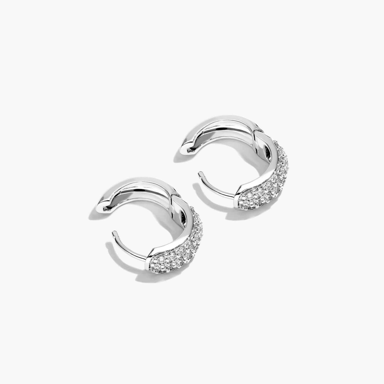 Pavé Hoop Earrings With Lab-Grown Diamonds In 14K White Gold By James Allen