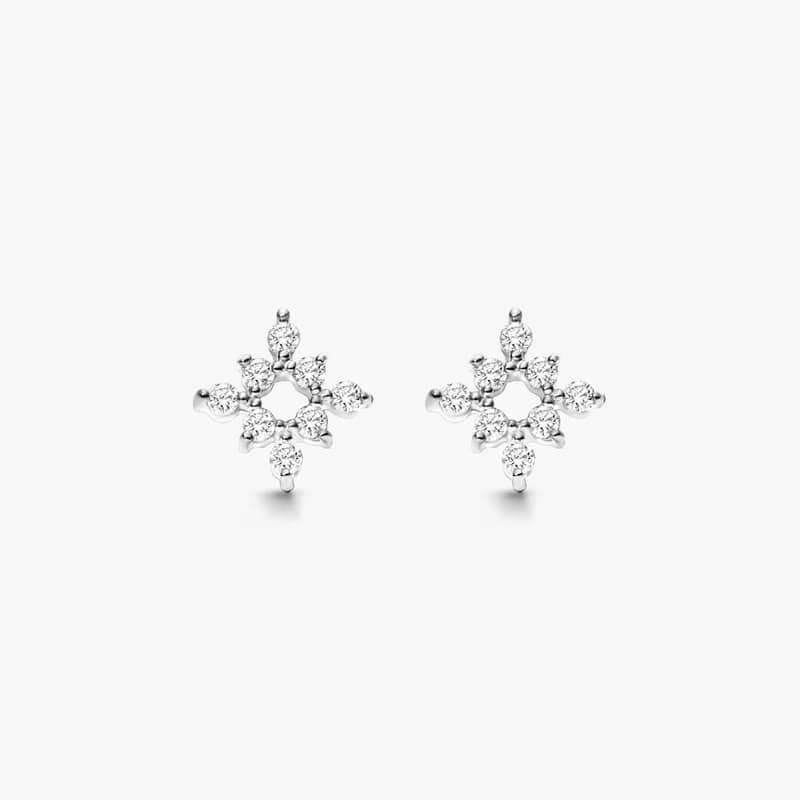 Burst Diamond Stud Earrings In 14K White Gold By James Allen